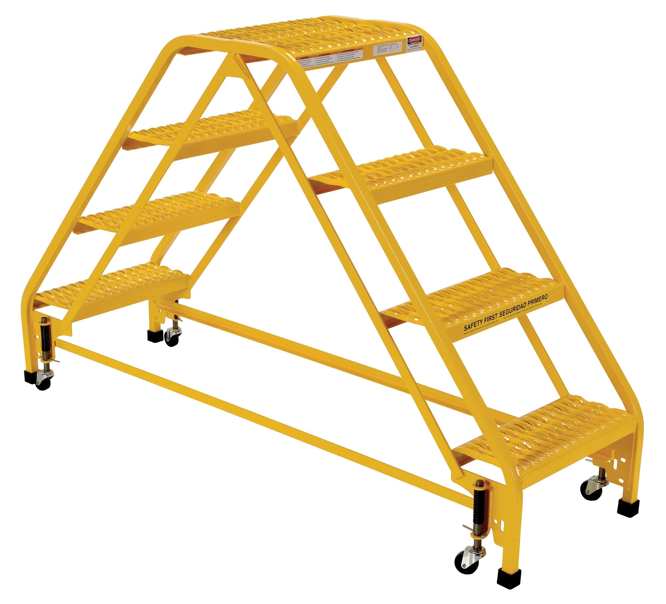 Vestil Double Sided Step Ladders- Yellow