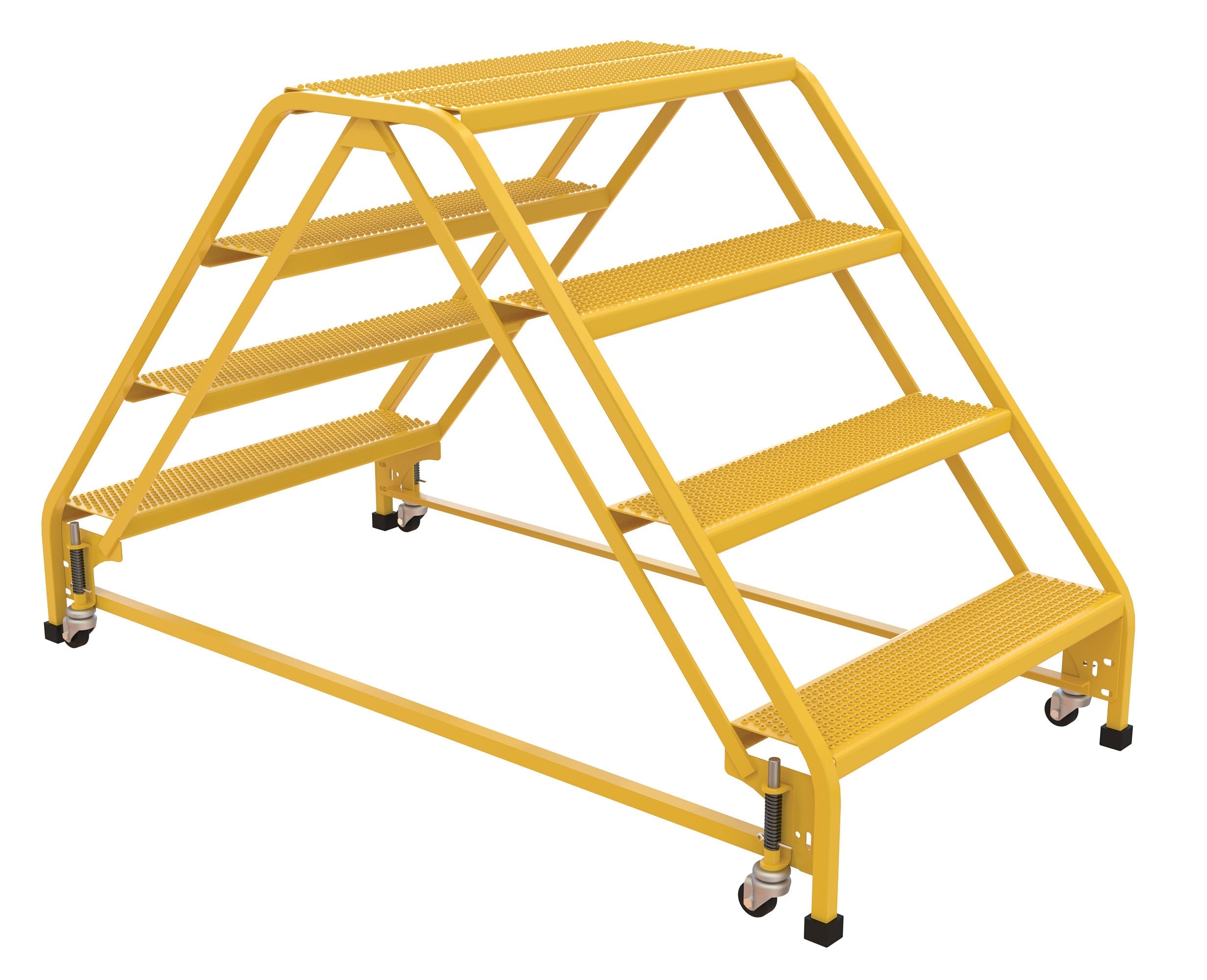 Vestil Double Sided Step Ladders- Yellow