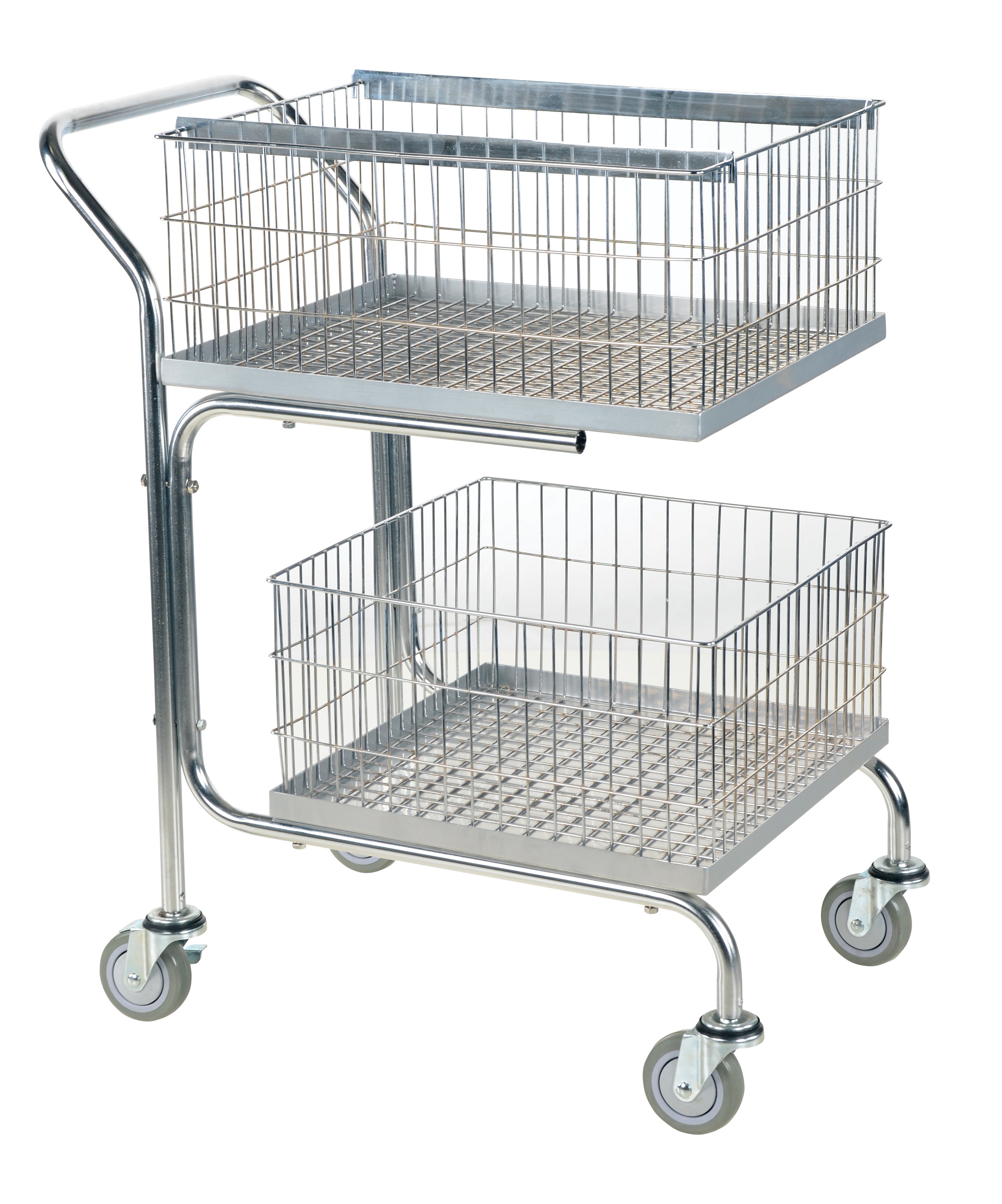 Vestil Double Tray/Double Basket Mail Cart