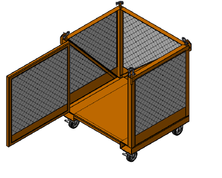 Material Lifting Basket With Gate 48x40x42" x 2Ton