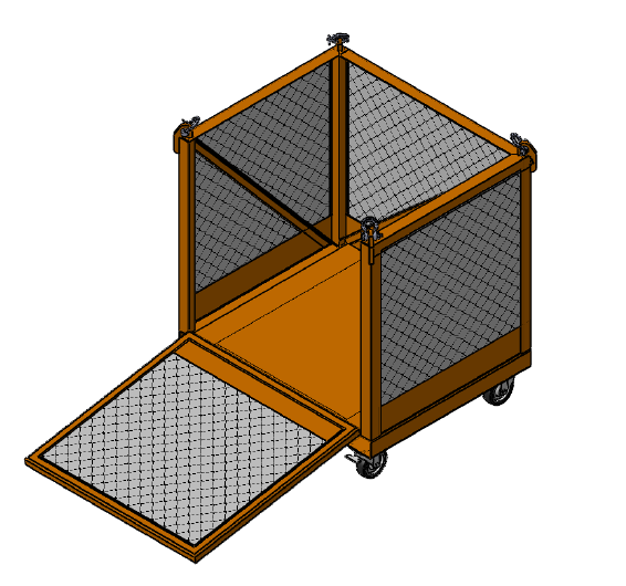 Material Lifting Basket With Ramp 48x40x42" x 2Ton