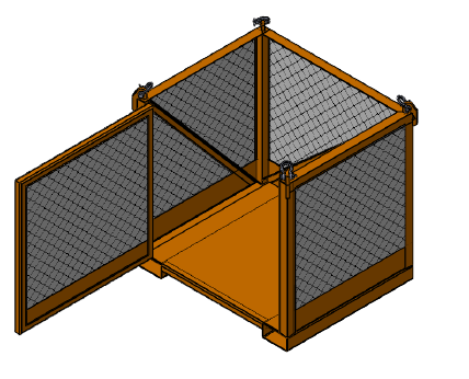 Material Lifting Basket With Gate 48x40x42" x 2Ton