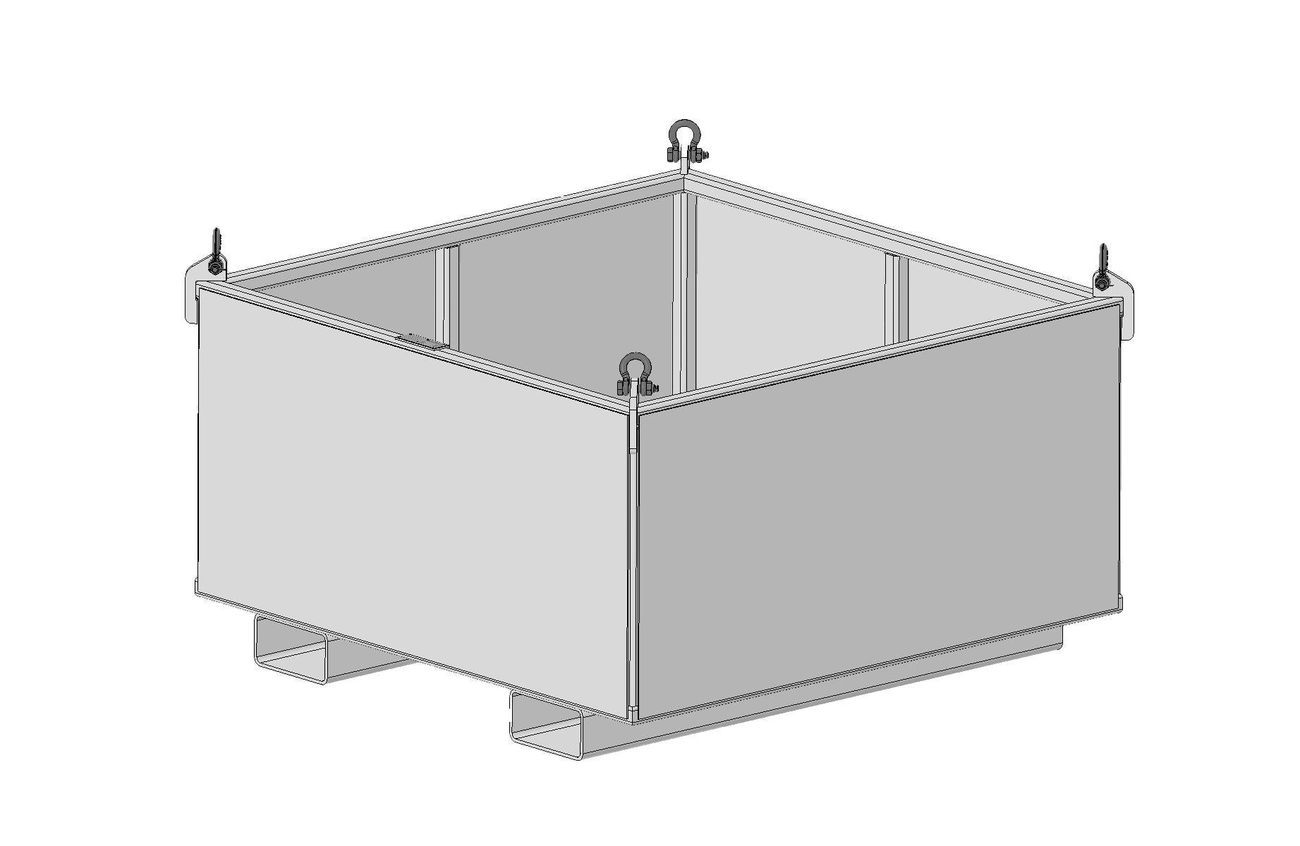 Machining & Welding Fixed Side 2500lbs Material Baskets