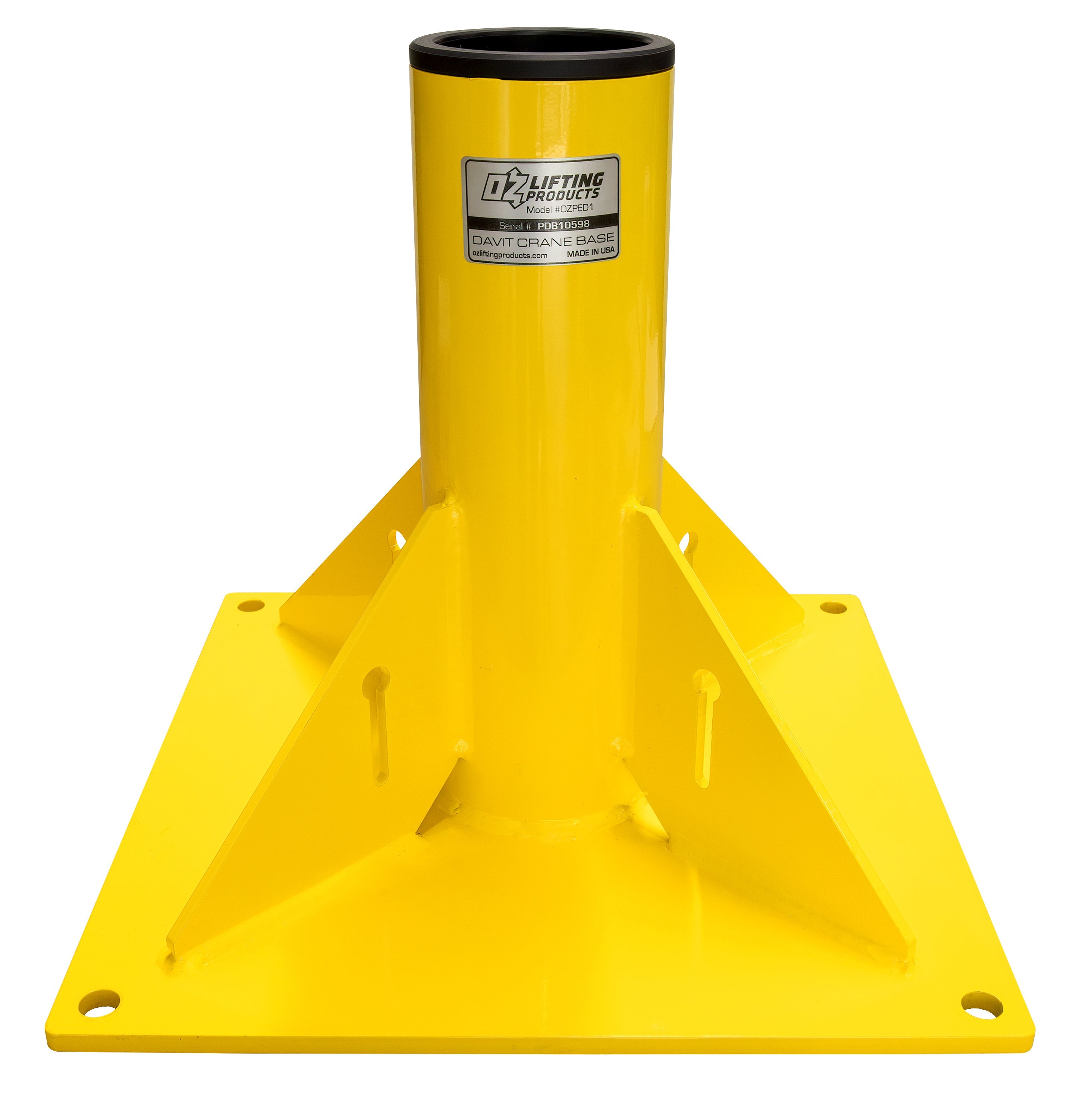 Base de pedestal de elevación OZ para grúa pescante CompOZite® de 1200 lb (todos los modelos)