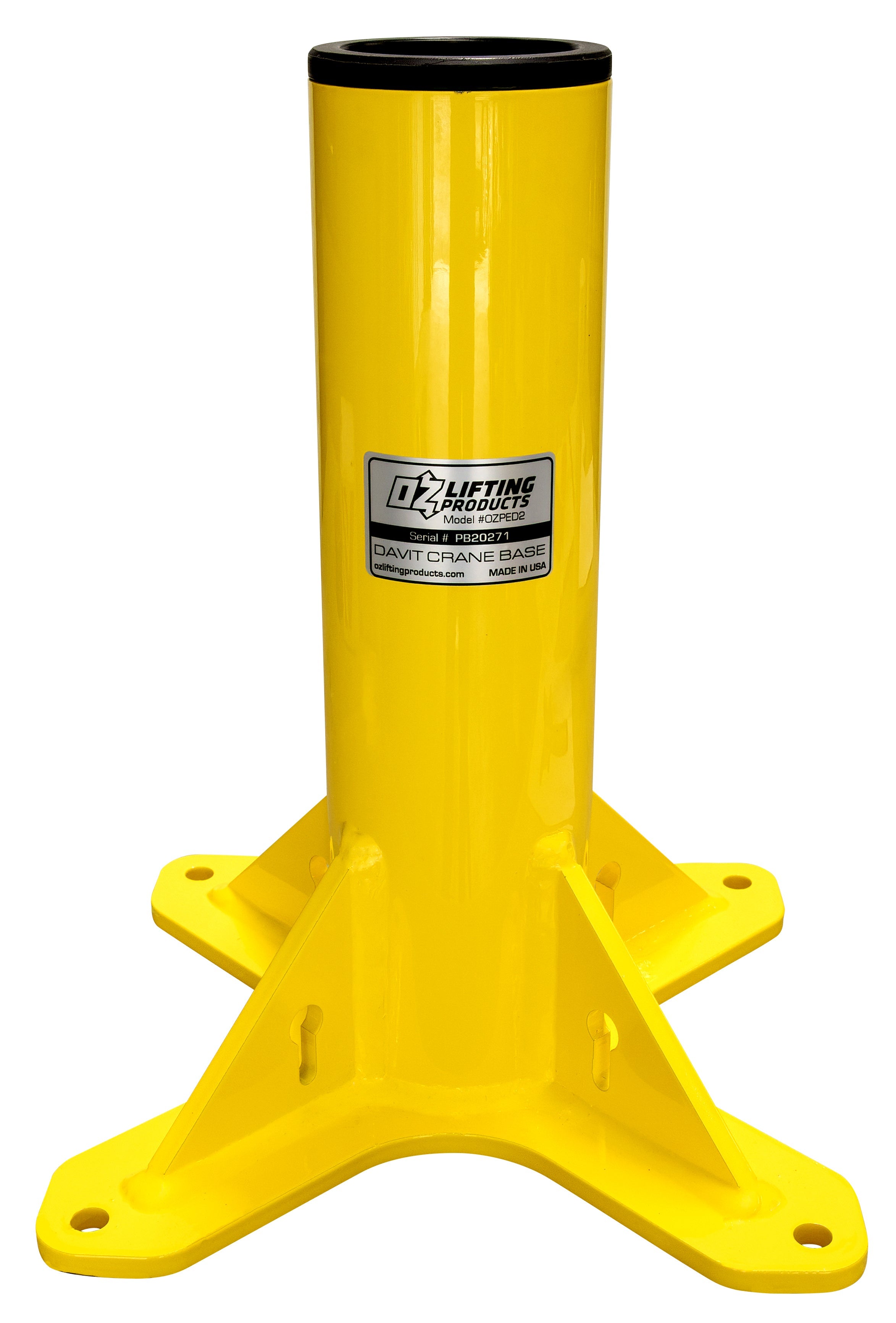 Base de pedestal de elevación OZ para grúas pescante de acero (todos los modelos)