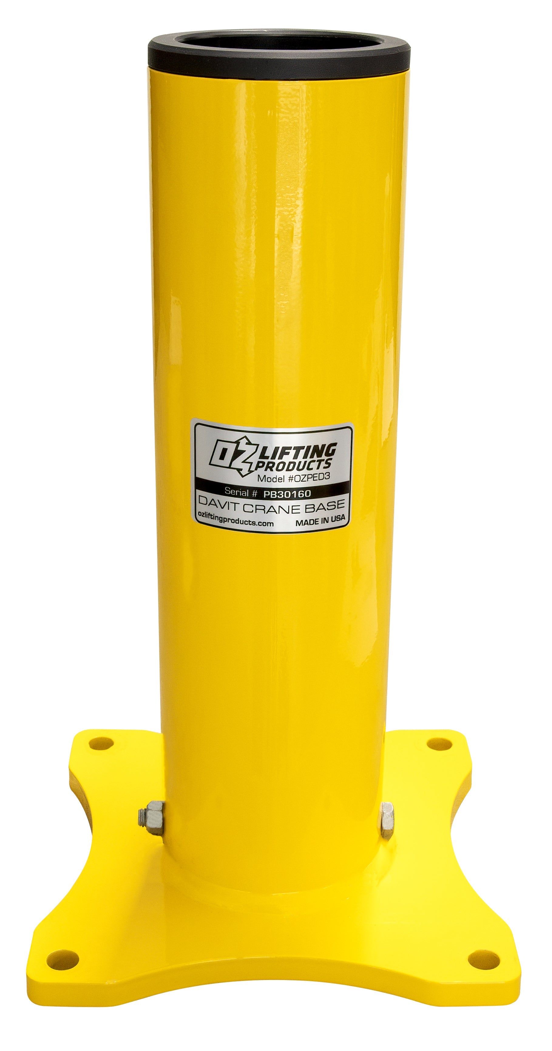 OZ Lifting Pedestal Base for Steel Davit Cranes (All Models)