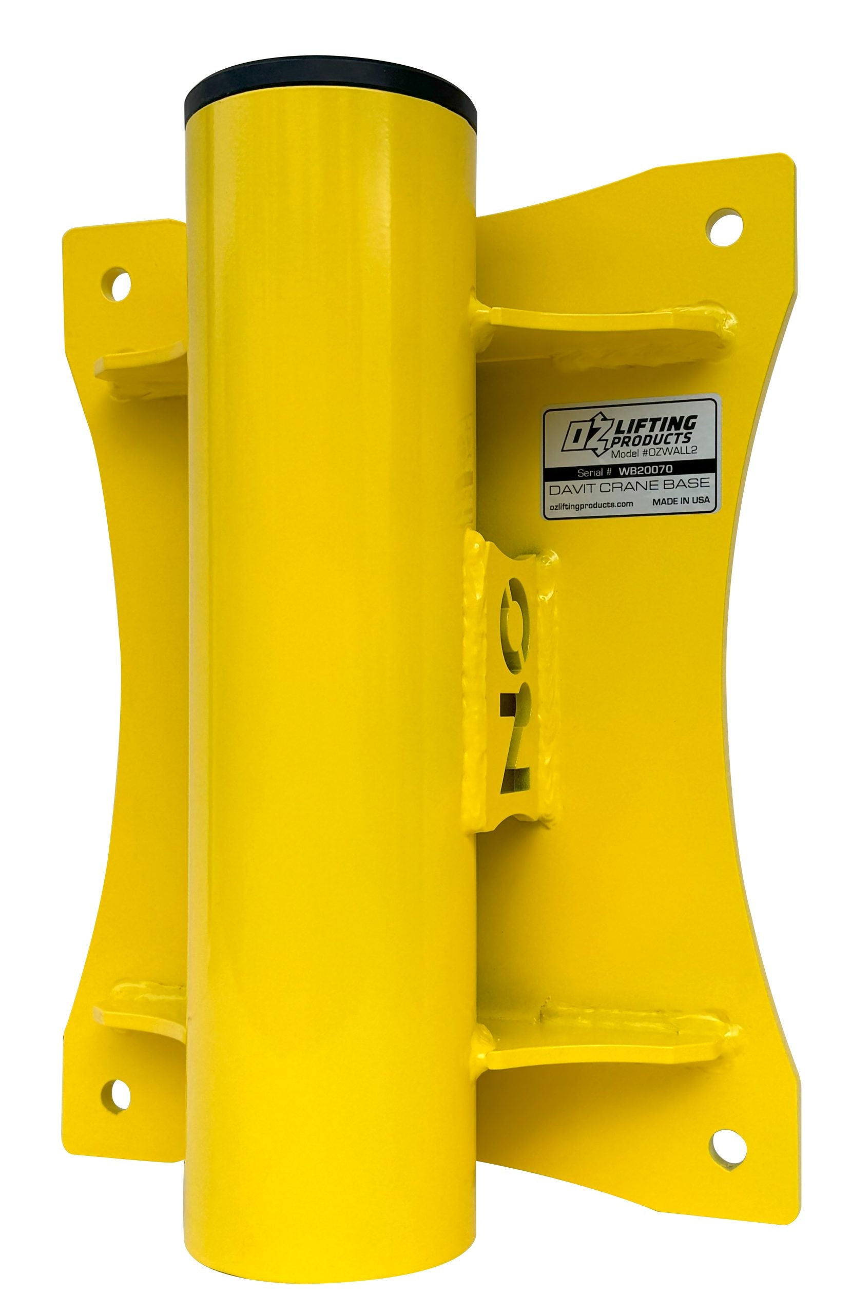 Wall Mount Base for OZ Lifting Steel Davit Cranes (All Models)