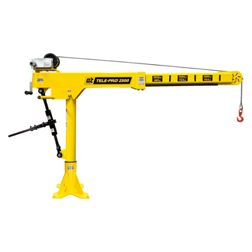 Oz Lifting Tele-Pro Telescoping Davit Crane with Carbon Steel Brake Winch