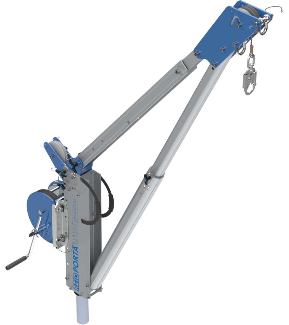 Reid Lifting PDQ 1320lb Portable Aluminum Davit Crane – Winch & Shackle
