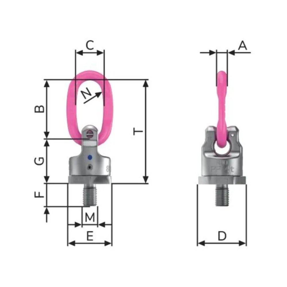 RUD PP-B Powerpoint Ring Connection, Metric Thread