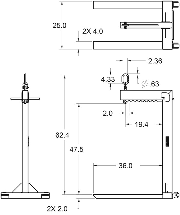 Machining & Welding Wheeled Adjustable Pallet Lifters