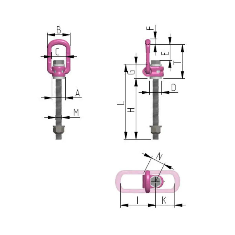 RUD VLBG Load Ring, Metric Thread with Variable Length