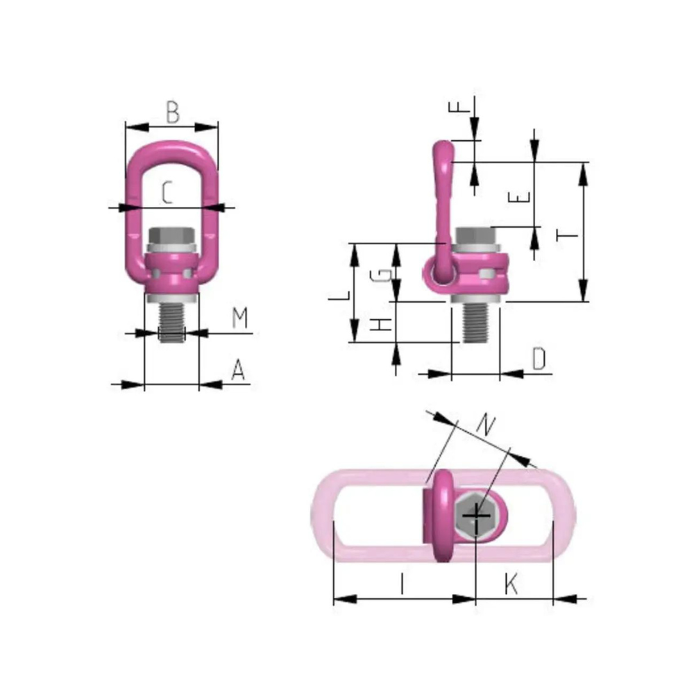 RUD VLBG Ring Bolt, Metric Fine-Thread with Max. Length