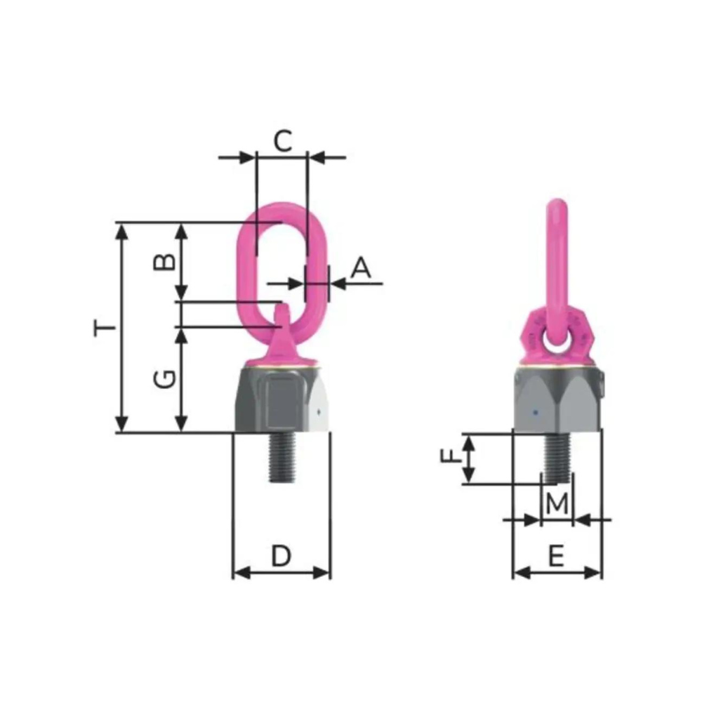 RUD VWBG-V Load Ring, Metric Fine Thread with Variable Length