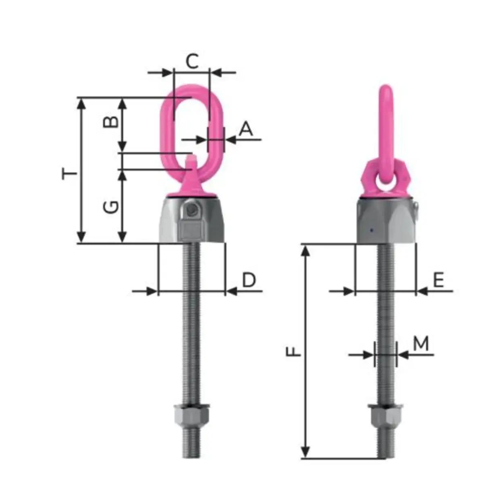 RUD VWBG-V Load Ring, Metric Thread with Max. Length