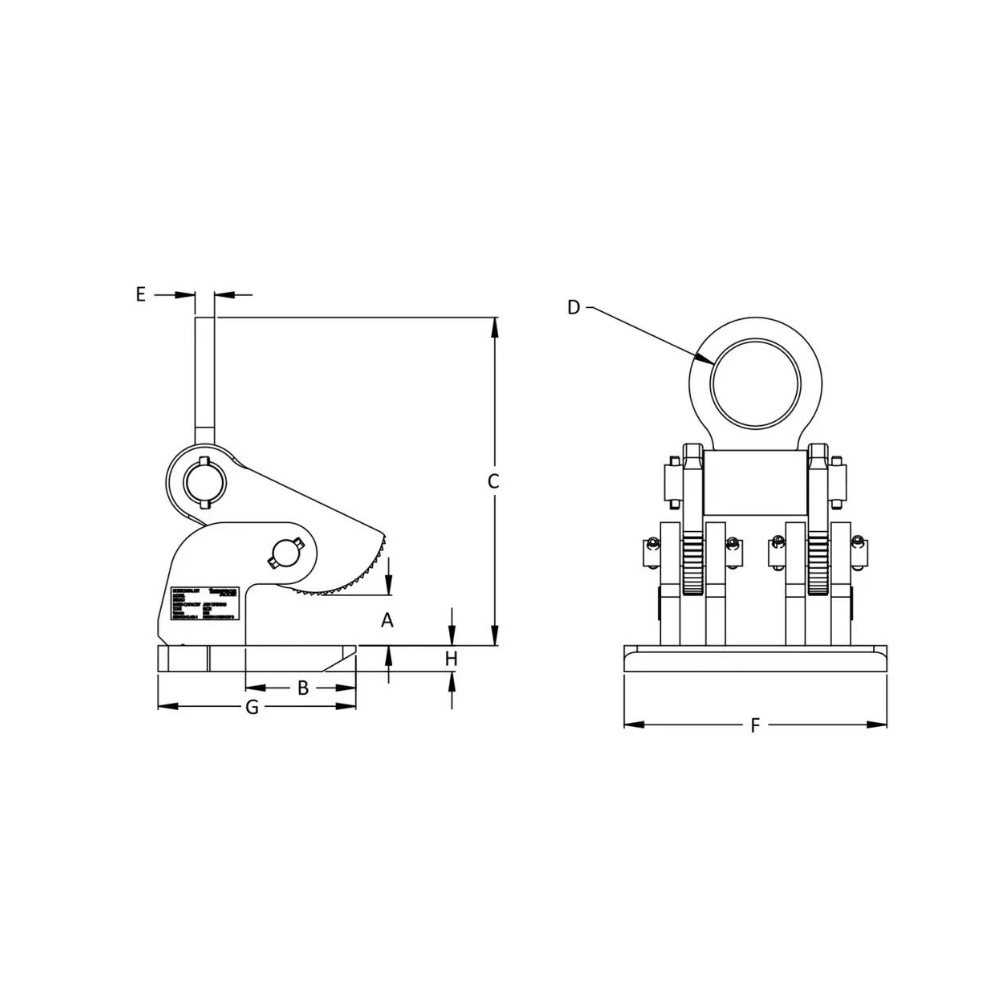 Renfroe LHD Non-Locking Type Horizontal Lifting Clamps