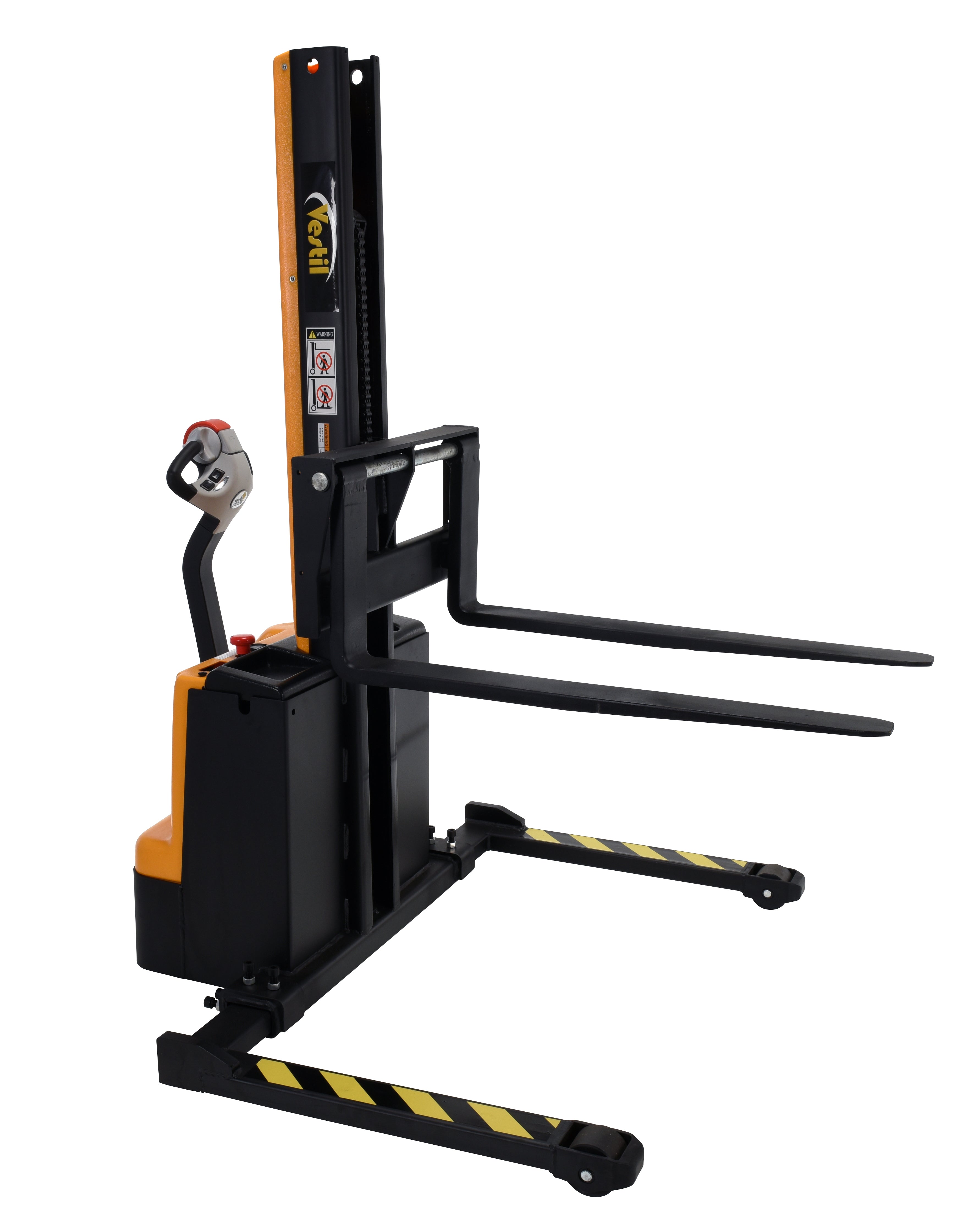 Vestil Narrow Mast Stackers with Powered Drive and Powered Lift