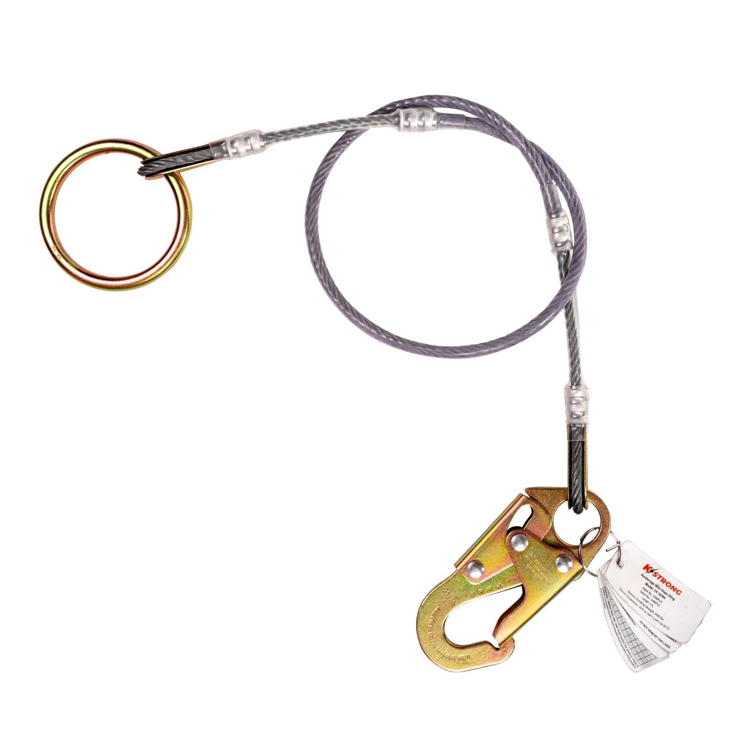 KStrong® Coated Wire Anchor Sling with Snap Hook and Large O-ring (ANSI)