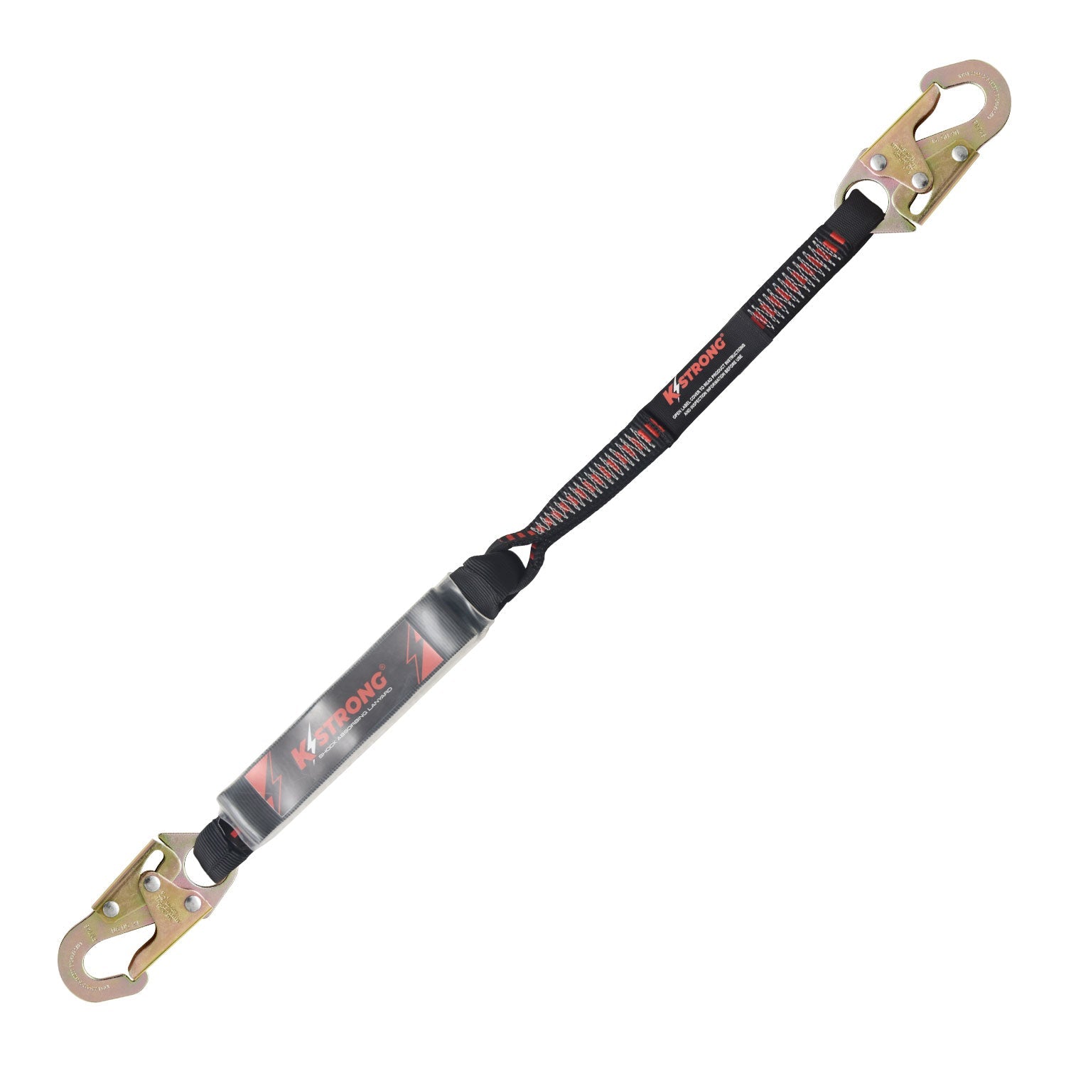 KStrong® Clear Pack Design Shock Absorbing Lanyard with Snap Hooks (ANSI)