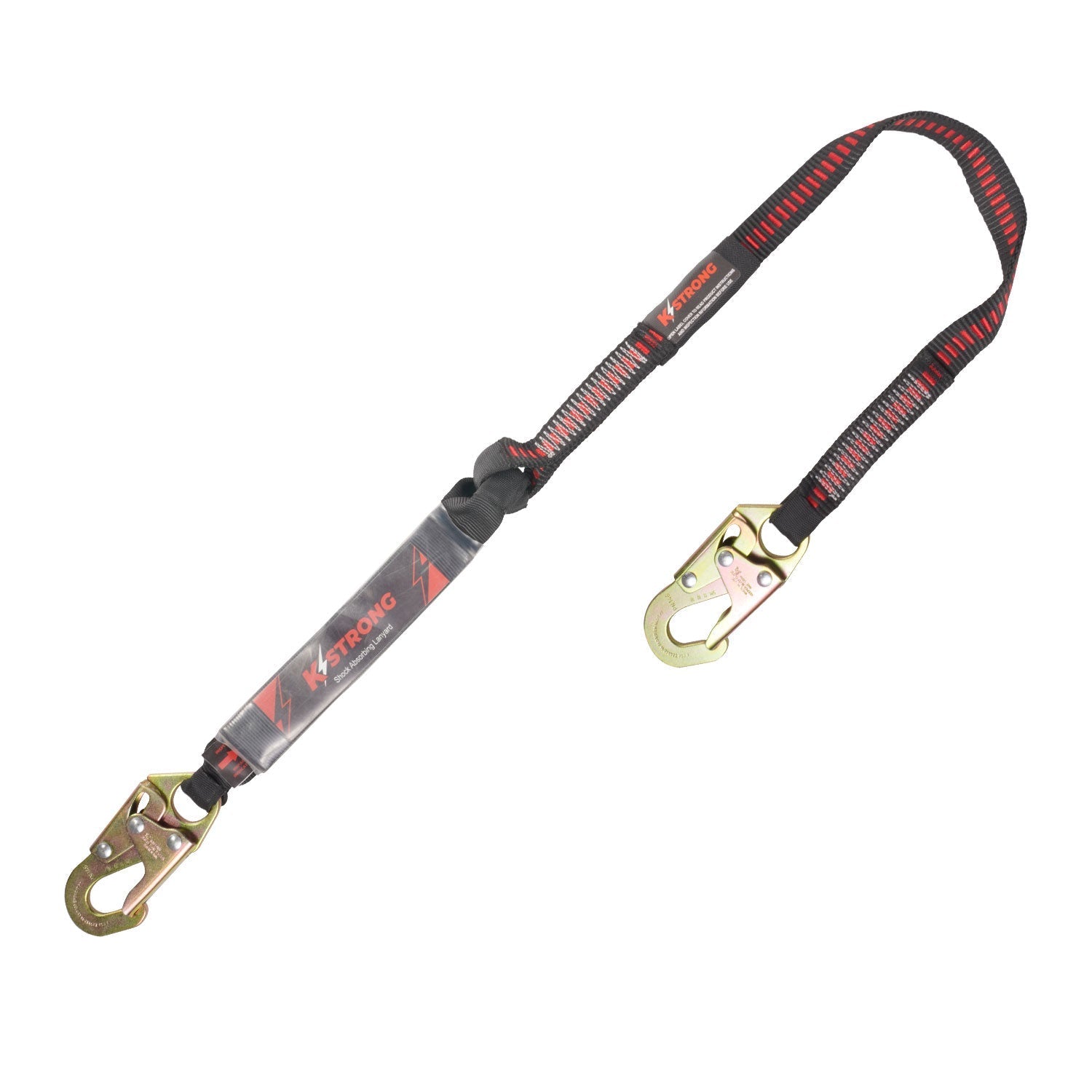 KStrong® Clear Pack Design Shock Absorbing Lanyard with Snap Hooks (ANSI)