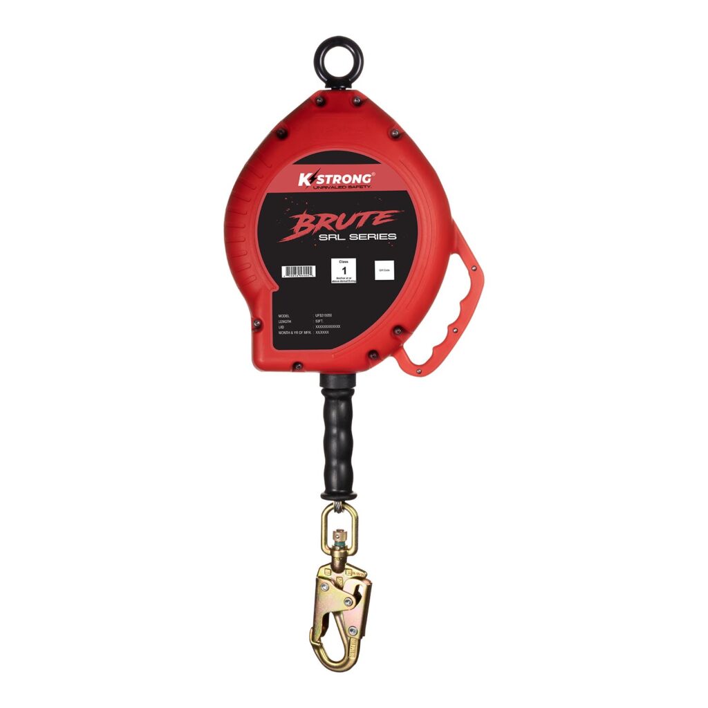 Retractable Strong Rope KStrong BRUTE 50ft Cable Self Retracting Lifeline with Snap Hook ...