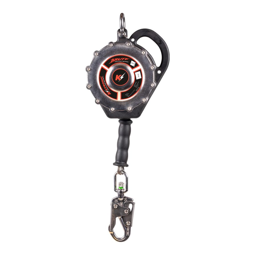 KStrong BRUTE Sealed Self Retracting Lifeline with Stainless Steel Cable & Swivel Snap Hook