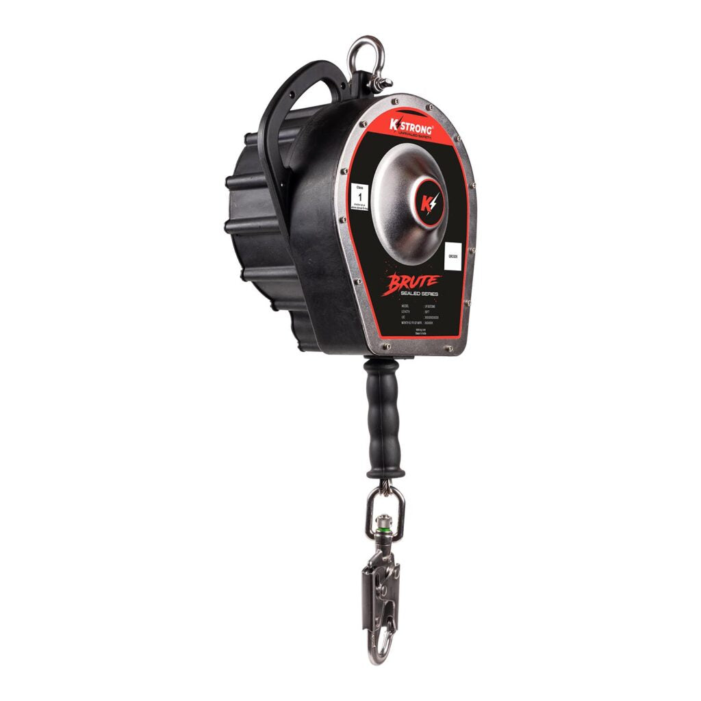 KStrong BRUTE Sealed Self Retracting Lifeline with Stainless Steel Cable & Swivel Snap Hook