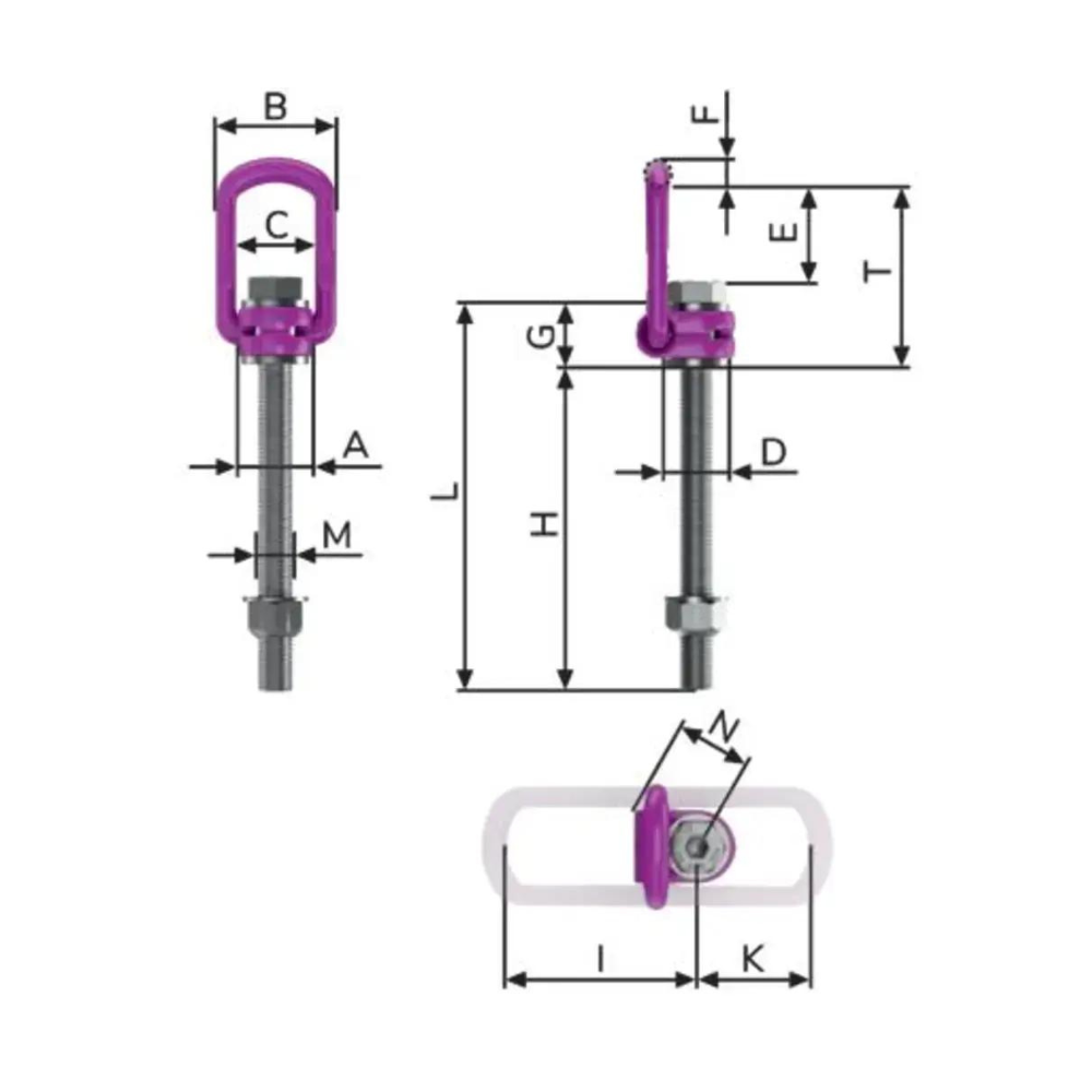 RUD VLBG-Plus Load Ring, Metric Thread with Variable Length