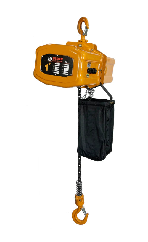 Bison 1Ton Single Phase Electric Chain Hoist with Motorized Trolley 115v/230v