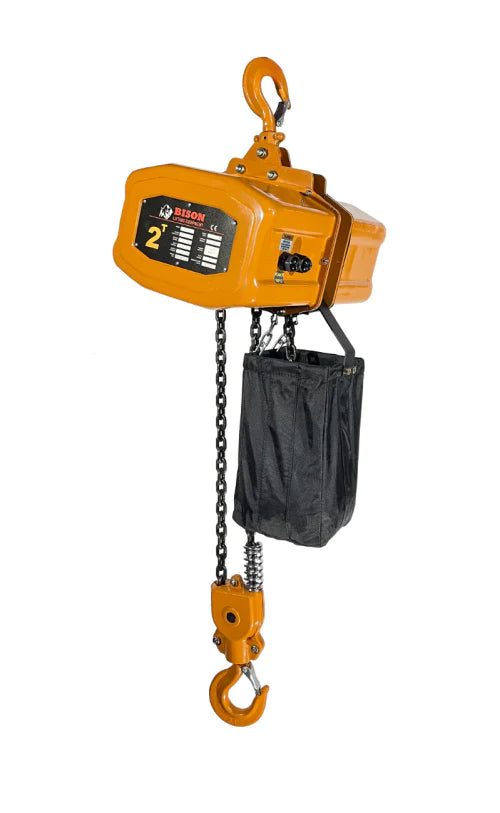 Bison 2Ton Single Phase Electric Chain Hoist with Motorized Trolley 115v/230v
