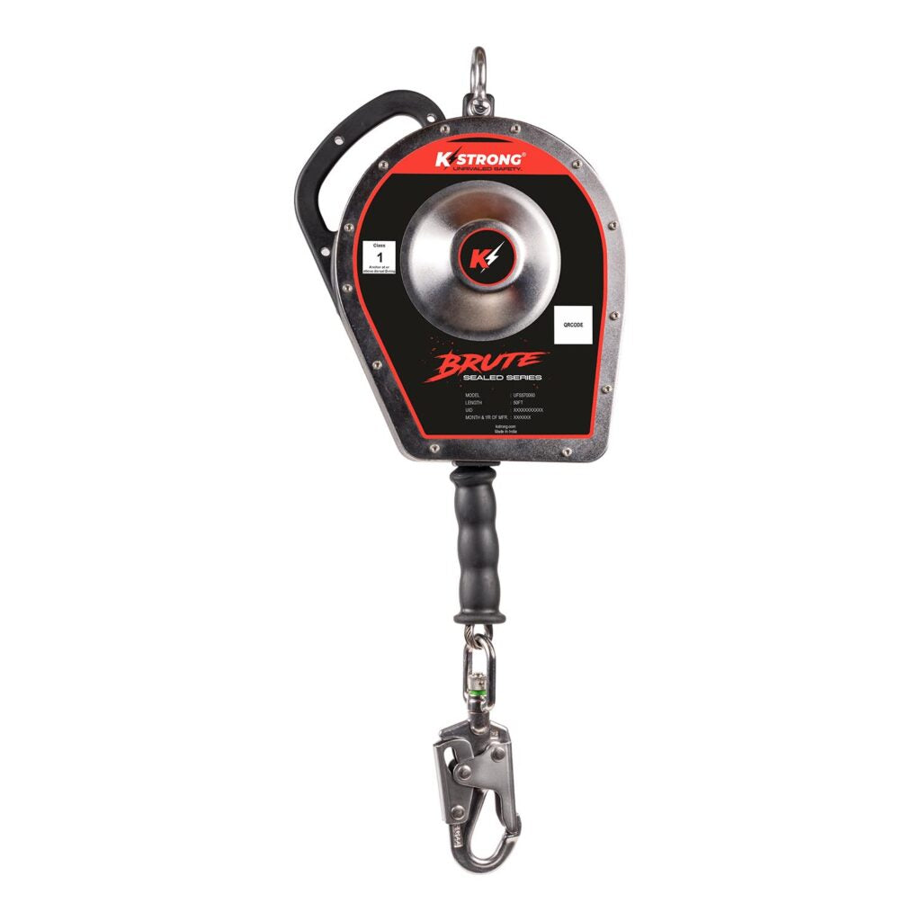 KStrong BRUTE Sealed Self Retracting Lifeline with Stainless Steel Cable & Swivel Snap Hook