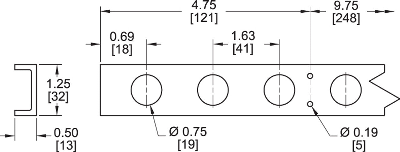 Kinedyne 10' Series F 3/4" Hole Steel Flush Mounted Logistic Track