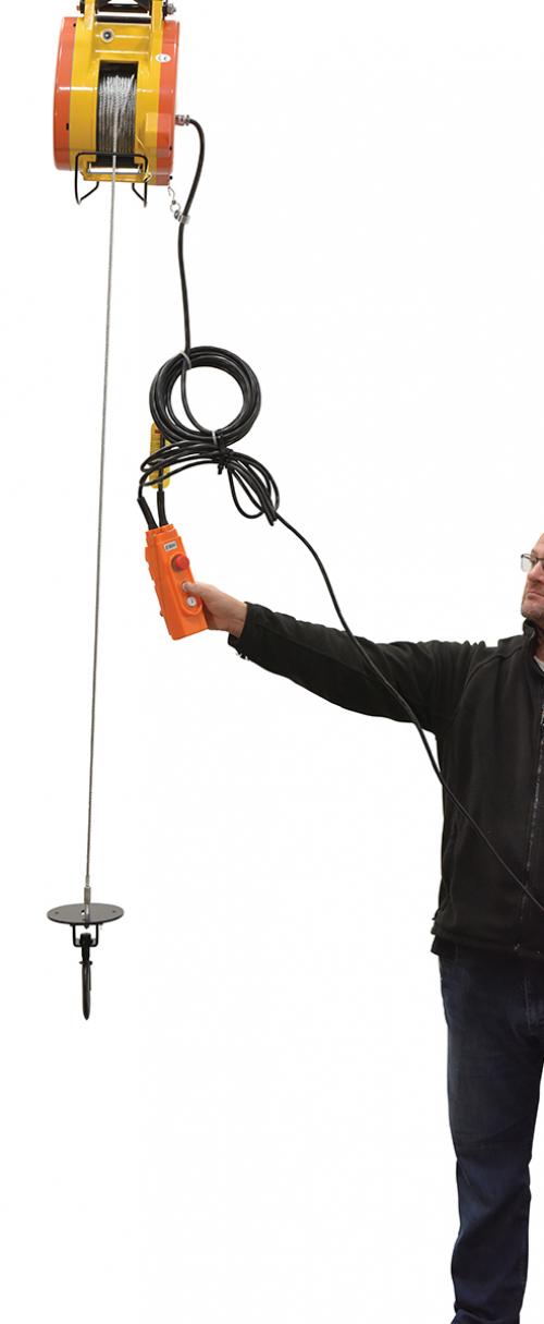 Electric Rope Hoist- 700Lb, 115v, 90ft lift