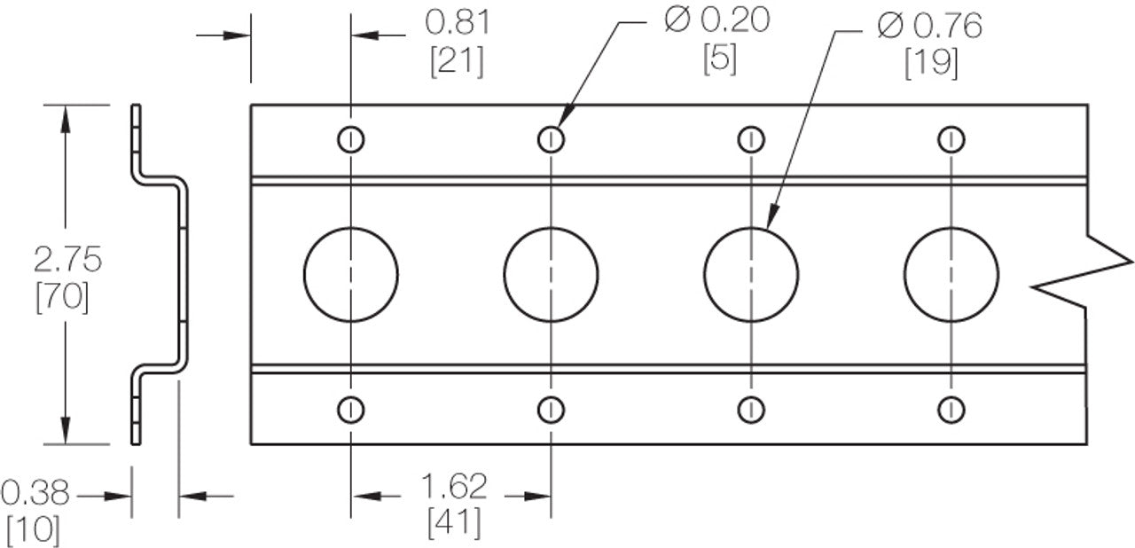 Kinedyne 10' Series F 3/4" Hole Galvanized Horizontal/Vertical Logistic Track