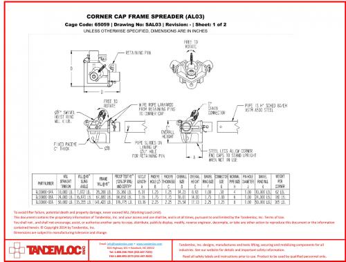 Tandemloc Corner Cap Spreader Frame