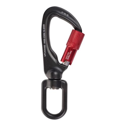 KStrong Small aluminum quarter turn locking carabiner with swivel load indicator