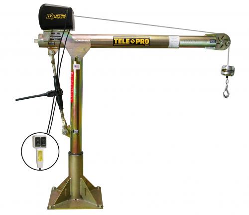 OZ Lifting Tele-Pro Telescoping Davit Crane with 110V AC Electric Winch