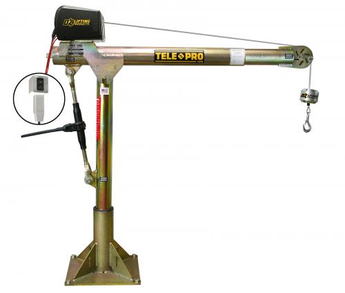 OZ Lifting Tele-Pro Telescoping Davit Crane with 12V DC Electric Winch