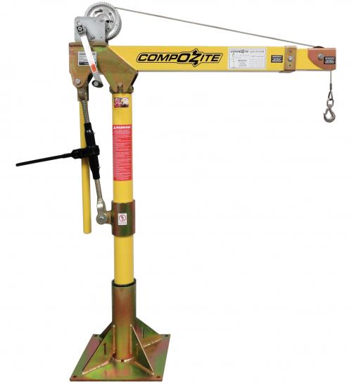 OZ Lifting CompOZite® 1200lbs Davit Crane with Carbon Steel Brake Winch