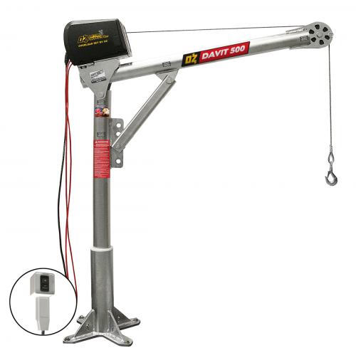 OZ Lifting Steel Davit Crane with 12V DC Electric Winch