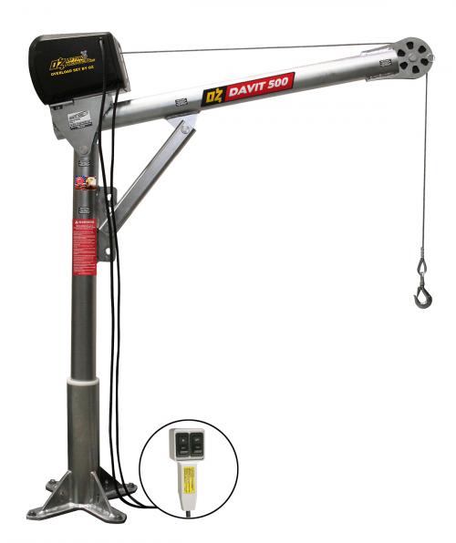 OZ Lifting Steel Davit Crane with 110V AC Electric Winch