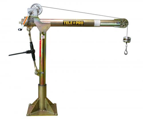 Oz Lifting Tele-Pro Telescoping Davit Crane with Carbon Steel Brake Winch