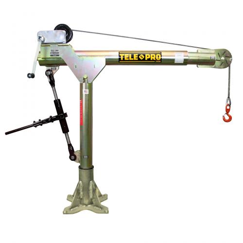 Oz Lifting Tele-Pro Telescoping Davit Crane with Carbon Steel Brake Winch