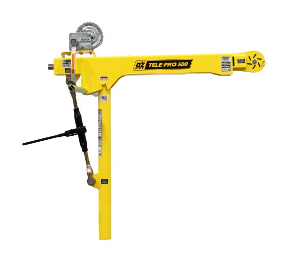 Oz Lifting Tele-Pro Telescoping Davit Crane with Carbon Steel Brake Winch