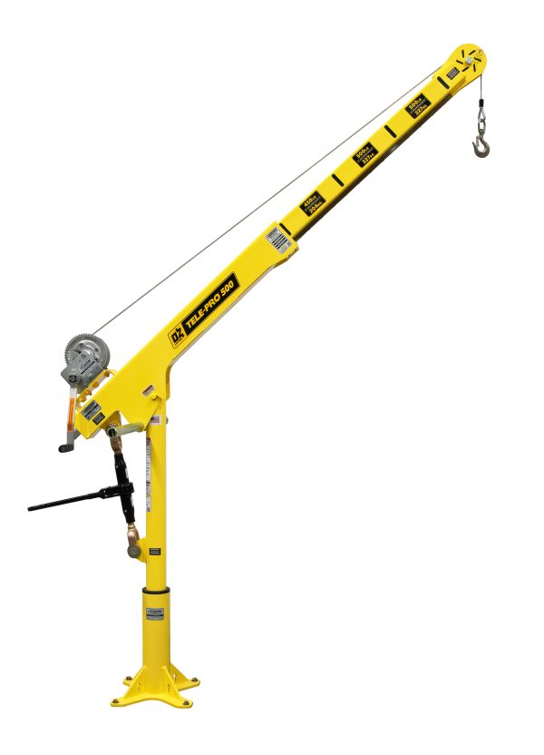 Oz Lifting Tele-Pro Telescoping Davit Crane with Carbon Steel Brake Winch