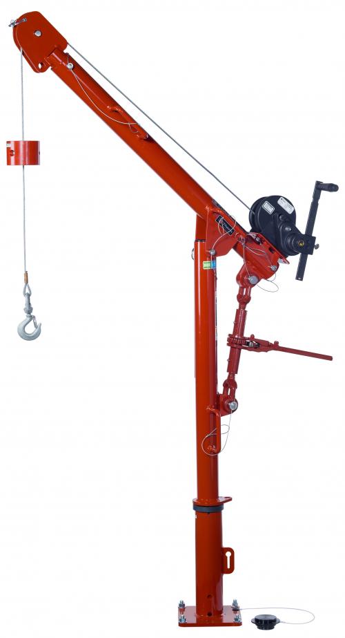 Thern 5PT5 SERIES 650lbs Portable Davit Crane with Winch 650 lb Galvanized Crane with M4022PB-K spur gear hand Winch