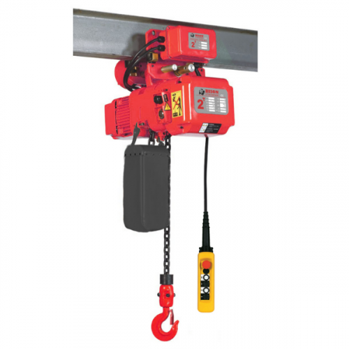 Bison 2Ton Three Phase Dual Speed Electric Chain Hoist with Trolley 230v/460v
