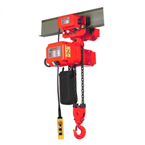 Bison 5Ton Three Phase Single Speed Electric Chain Hoist with Trolley 230v/460v