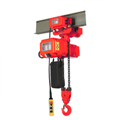 Bison 5Ton Three Phase Dual Speed Electric Chain Hoist with Trolley 230v/460v