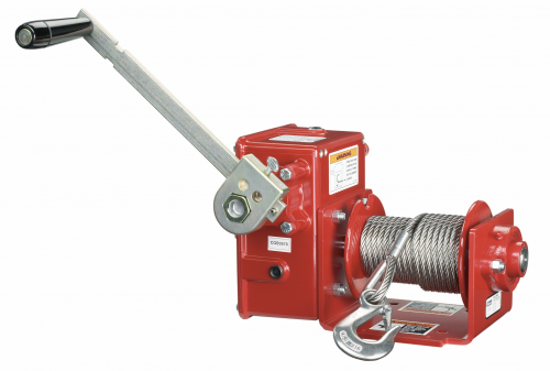Thern Worm Gear Hand Winches, 4600 lb with Brake (FOR Lifting) Enclosed Gearing / None